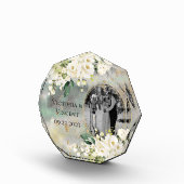 Floral Gold Botanical Cream Photo Names Wedding Fotoblokken (Rechts)