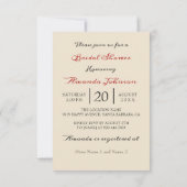 Floral Gold Bourgogne Ivory Wodland Vrijgezellenfe Kaart (Achterkant)