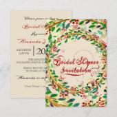 Floral Gold Bourgogne Ivory Wodland Vrijgezellenfe Kaart (Voorkant / Achterkant)