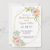 Floral Gold Bridal doucheuitnodiging Kaart (Voorkant)