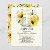 Floral & Gold/BUDGET- Baptism Invitation.  (Voorkant / Achterkant)