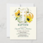 Floral & Gold/BUDGET- Baptism Invitation. (Voorkant)