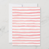 Floral Gold Bunny 1e Verjaardag Bloemen Uitnodigin Kaart (Achterkant)