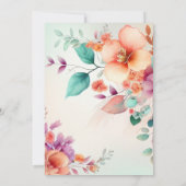 Floral Gold Butterfly Quinceanera Kaart (Achterkant)