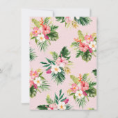 Floral Gold Calligraphy Luau Birthday Invitation Kaart (Achterkant)