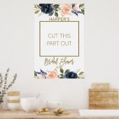 Floral Gold Calligraphy Vrijgezellenfeest Photo Bo Poster (Keuken)