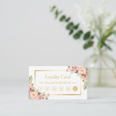 Floral Gold Chic Beauty Salon Loyalty Punch Card (Staand voorkant)