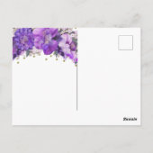 Floral Gold Confetti Paarse Bedankt Briefkaart (Achterkant)