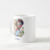 Floral Gold Cross Christelijk etnisch biddend meis Koffiemok (Voorkant links)