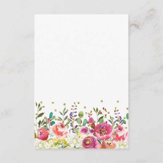 Floral Gold | Details van de bruiloft Informatiekaartje (Achterkant)