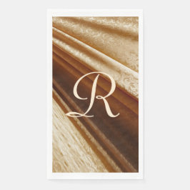 Floral Gold Draped Fabric Monogrammed Servet