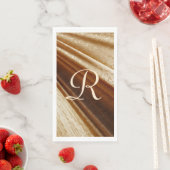 Floral Gold Draped Fabric Monogrammed Servet (Insitu)
