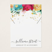 Floral Gold Earring Ketting Display Kaart (Voorkant)