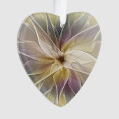 Floral Gold Eggplant Abstract fractal Art Heart Ornament (voorkant)