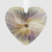 Floral Gold Eggplant Abstract fractal Art Heart Ornament (achterkant)