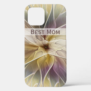 Floral Gold Eggplant Abstract Fractal Best Mama Case-Mate iPhone Case