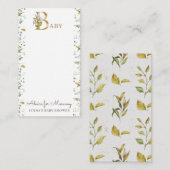 floral gold elegant Baby shower Advies Informatiekaartje (Voorkant / Achterkant)