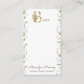 floral gold elegant Baby shower Advies Informatiekaartje (Voorkant)