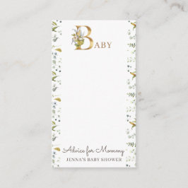 floral gold elegant Baby shower Advies Informatiekaartje