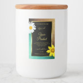 Floral Gold en Blauwgroen Glitter Black Product La Voedselcontainer Etiket (Voorkant)