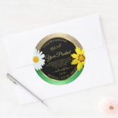Floral Gold en Green Glitter Black Product Labels (Envelop)