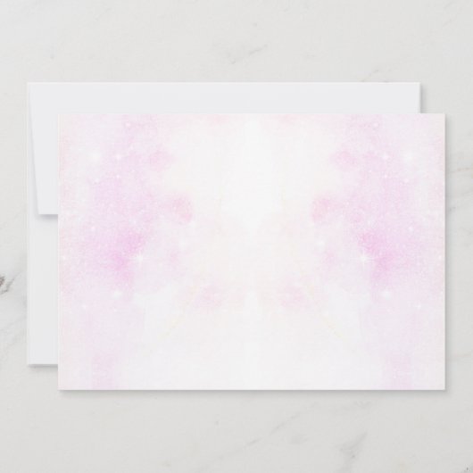 Floral Gold en Pink Princess Gown Save The Date (Achterkant)