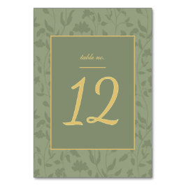 Floral Gold en Sage Green Wedding Kaart