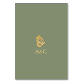 Floral Gold en Sage Green Wedding Kaart (Achterkant)