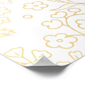 Floral Gold en White Huge Wedding Welcome Sign Poster (Hoek)
