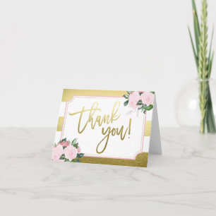 Floral Gold Faux Foil   Dank u wel Bedankkaart