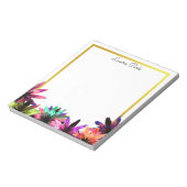 Floral Gold Faux Personalized Cute Girly Notitieblok (Linkerzijde)