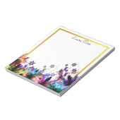 Floral Gold Faux Personalized Cute Girly Notitieblok (Linkerzijde)
