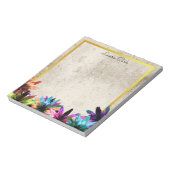 Floral Gold Faux Personalized Cute Girly Notitieblok (Linkerzijde)