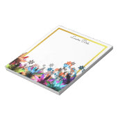 Floral Gold Faux Personalized Cute Girly Notitieblok (Linkerzijde)