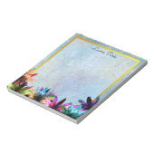 Floral Gold Faux Personalized Cute Girly Notitieblok (Linkerzijde)