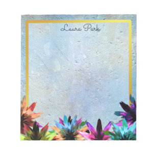 Floral Gold Faux Personalized Cute Girly Notitieblok