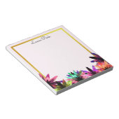 Floral Gold Faux Personalized Cute Girly Notitieblok (Schuin)