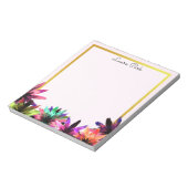 Floral Gold Faux Personalized Cute Girly Notitieblok (Linkerzijde)