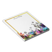 Floral Gold Faux Personalized Cute Girly Notitieblok (Schuin)