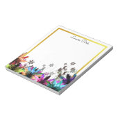 Floral Gold Faux Personalized Cute Girly Notitieblok (Linkerzijde)
