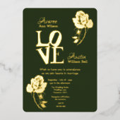 Floral Gold Foil Folie Invitation Folie Uitnodiging (Voorkant)