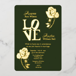 Floral Gold Foil Folie Invitation Uitnodiging
