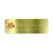 Floral Gold Foil Metallic Mint Green RSVP Etiket (Voorkant)