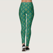  Floral Gold Foil op Kelly Green Leggings (Achterkant)