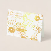 Floral Gold Foil Wedding Ceremony Uitnodiging (Voorkant)
