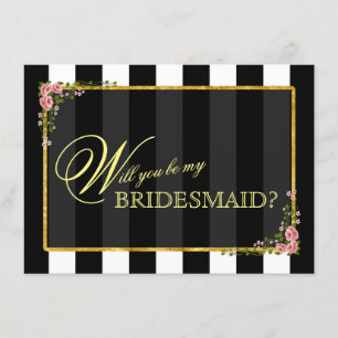 Floral Gold Foil ZAL JE MIJN BRIDESMAID ZIJN? Kaart