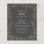 Floral gold Folie Weddenschap Flyer (Voorkant)
