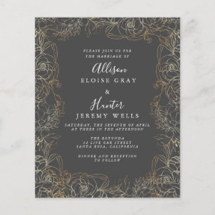 Floral gold Folie Weddenschap Flyer