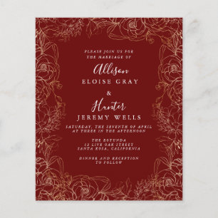 Floral gold Folie Weddenschap Flyer