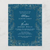 Floral gold Folie Weddenschap Flyer (Voorkant)